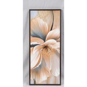Tableau Mural Décoratif - Fleur Abstraite "Éclat Doré" - Impression sur Toile de Luxe - Design Moderne pour Salon et Chambre 18x40 cm