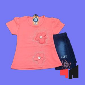 Other Ensemble t-shirt et jean à motifs floraux pour fille