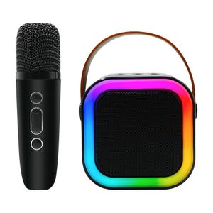 TWS Haut-parleur portable sans fil Bluetooth K12 avec 1 micro, karaoké multifonction avec 1 microphones, lecteur de musique, compatible avec Android iPhone PC - Noire