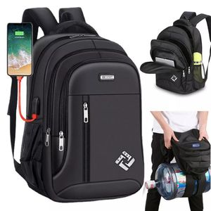 Grand sac à dos pour ordinateur portable imperméable avec port USB, sac de voyage scolaire et professionnel pour hommes et femmes, sac à dos antivol Oxford pour ordinateurs portables de 18 pouces