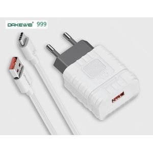DAKEWEI  Chargeur Téléphone TYPE-C 1.2m Câble  Blanc Ultra Rapide Original  Chargeur Samsung S8 Phantom  4A 20W QC3.0 