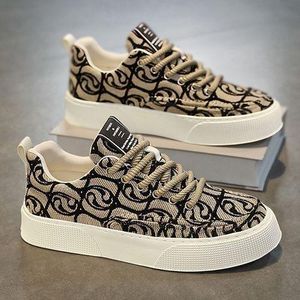 GALUIN Nouvelles baskets pour hommes, chaussures décontractées imprimées et brodées, chaussures de sport basses à semelle souple et tendance