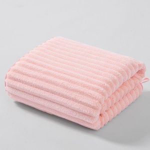 70*140cm Big Women Pink Coral Fleece Premium Soft Absorbent Shower Towels Body Bath Towel