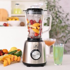 KARACA Blender en Inox avec Vol en Verre 1.5L - 1000watts - 2 Niveaux de Vitesse