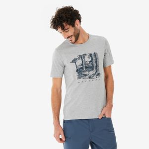 Quechua T-shirt de randonnée manches courtes homme, NH100 gris
