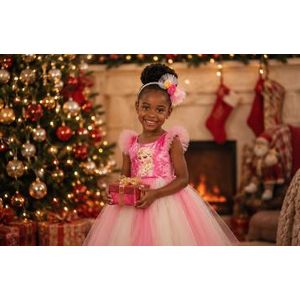 Lumia Robe Princesse Elsa Tulle Rose Blanc Reine des Neiges