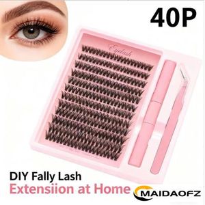 MAIDAOFZ Ensemble de faux cils individuels à grande capacité avec poils segmentés naturellement-
