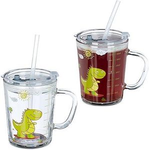 tasse d'eau jus en verre avec couvercle avec paille