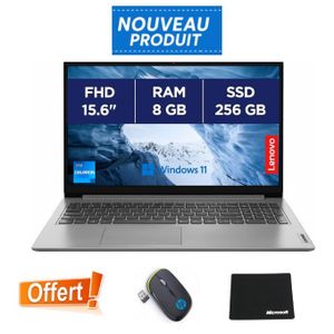 Lenovo IdeaPad 1 - 8Go Ram 256Go SSD Dual Core Ecran 15.6" + Sac et Souris