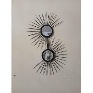 Miroir KND decoration mural Symétrique/ Taille 55x35-Noir-Argentée-Art Original