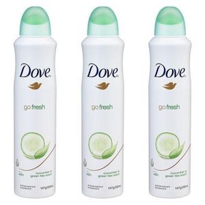 Lot de 3 DOVE Déodorant Spray - 250 ml - Go Fresh Concombre