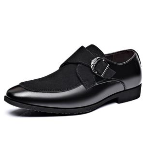GLARPEBIE Chaussures habillées en cuir pour homme Chaussures Oxford pour hommes, formelles à lacets pointues pour affaires et smoking - Noir