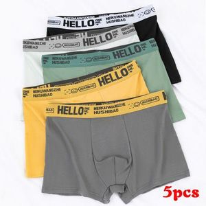 Lot de 5 sous-vêtements pour hommes, caleçons à la mode à haute élasticité, respirants et doux