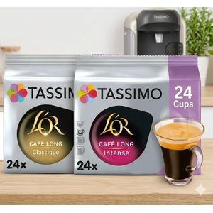 Tassimo Pack Duo L'OR Café Long - 48 Capsules (24 Classique + 24 Intense)
