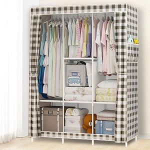 Armoire à assembler soi-même, armoire de rangement en toile triple autoportante