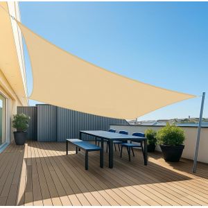 Toile d'ombrage de Jardin - Filet d'ombrage résistant avec œillets renforcés, piège d'ombrage pour Pare-Soleil de terrasse - 3/3 Mètres - Beige 