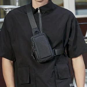 Sac messager Oxford noir élégant pour hommes, léger et ajustable