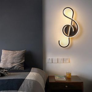 Lampe murale LED en forme de note de musique, lampe murale moderne et créative