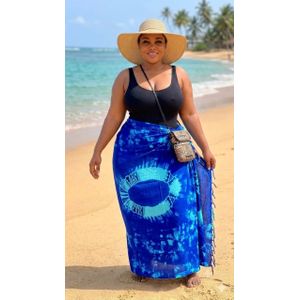Pagne en coton pour plage ou à la maison couleur BLEU