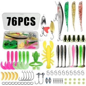 76 Pcs Kit Pour Leurres De Pêche, Leurres Pour Pêche En Rivière