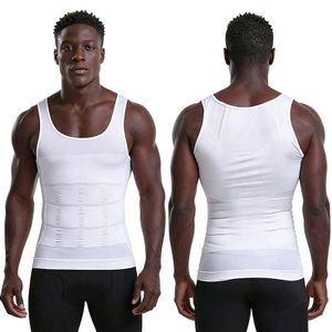 SHJO Débardeur Gainant Homme Gainage Ventre Tissu Synthétique Élastique Amincissants Respirant Confortable Usage Quotidien Couleur Blanc