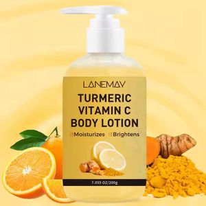 LANEMAY Lait Corporel au Curcuma et à la Vitamine C – Hydratant, Illuminateur et Nourrissant – Absorption Rapide – 200g