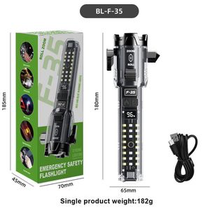 Lampe Torche de Sécurité d’Urgence  – Rechargeable USB avec Zoom et Affichage Digital