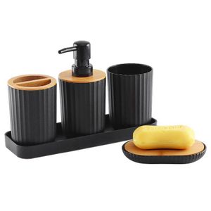 Ensemble d'articles de toilette 5 pièces - noir