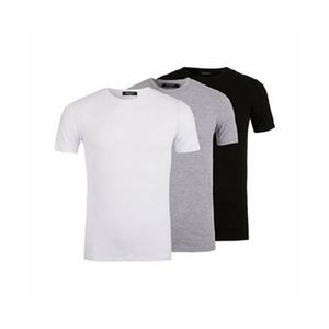 Other Pack de 3 T-shirts Homme - Col Rond  - Blanc, Gris et Noir