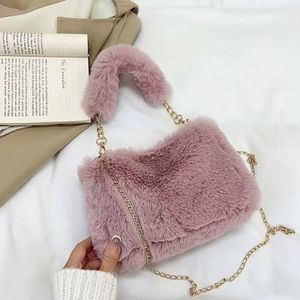 Sac à Dos En Peluche Pour Femmes Sac De Transport Hivernal Sac à Main Casual Sac à Bandoulière Doux Et Tendance Sac à Chaîne Pour Filles