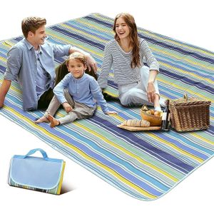 TodyJeyHo Couverture de pique-nique pliable, couverture de plage imperméable, couverture de pique-nique imperméable, tapis de pique-nique portable, tapis de plage portable pour camping en plein air, famille, parc extérieur, jardin 200×150cm
