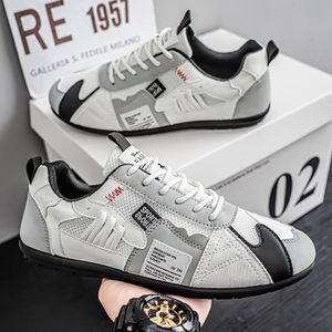 ALagzi Chaussures basses décontractées pour homme - Sneakers rétro tendance, chaussures de sport respirantes - Blanc