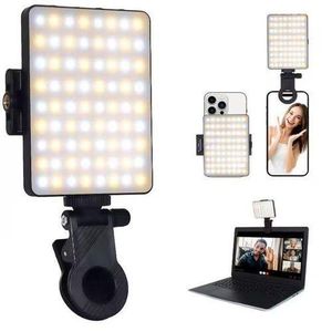 Led pocket video light rotatif rect mini selfie ring light Lumière de remplissage pour téléphone portable, Rechargeable, 3 Modes de luminosité réglable, lampe LED à clipser pour maquillage de téléphone portable, lumière de remplissage pour ordinateur