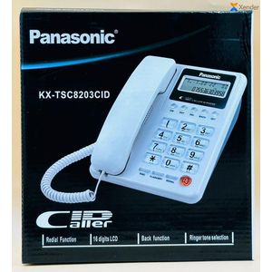 Téléphone Filaire Panasonic KX-TSC8203CID avec Identification d’Appel – Écran LCD – Rouge et Noir