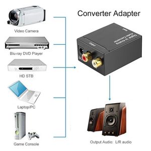 Convertisseur Audio Numérique vers Analogique – Optique SPDIF Toslink vers RCA (L/R) -Adaptateur audio AUX stéréo 3.5 mm – Adaptateur pour PS5, Xbox, TV HD, Décodeur Audio