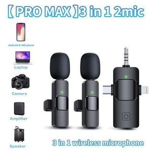 Microphone sans fil PRO Lavalier 3 en 1 pour Vidéoke pour iPhone Android Appareil photo SLR USB-C