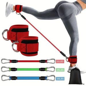 5 pièces Bandes élastiques de fitness, sangles de cheville, bandes de résistance pour jambes/hanches