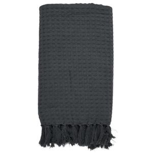 JETE DE CANAPE GAUFRE GRIS ANTHRACITE 130X160CM 