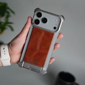 Apple coque magnétique en cuire iphone 17 Pro prend charge magsafe