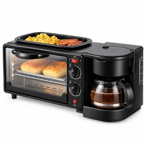 Mini Four Électrique 3-en-1 – Plaque de Cuisson + Cafetière – Multifonction