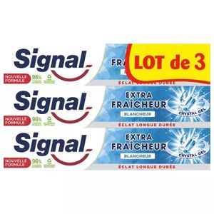 SIGNAL Lot de 3 Dentifrices 75 ml – Extra Fraîcheur Blancheur - Crystal Gel