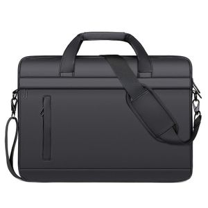 Gukbis Sac pour ordinateur portable multifonctionnel pour le business - Tissu Oxford, bandoulière réglable, fermeture éclair - Noir