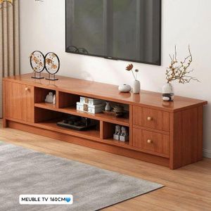 Table TV en Bois Massif Élégante – Meuble Télévision Moderne avec Rangement – Design Luxe pour Salon & Bureau