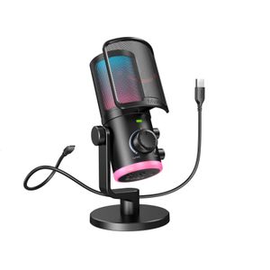 Yanmai Microphone Game Desktop USB RGB - Sans fil de jeu, micro pour Gaming