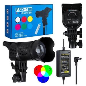 Projecteur RGB FSD-168 (avec télécommande) – LED COB 42 W, 15 modes de couleur, luminosité réglable