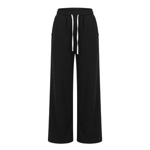 Pantalon Large Fluide en Lin Mélangé pour Femme - Taille Standard - Noir