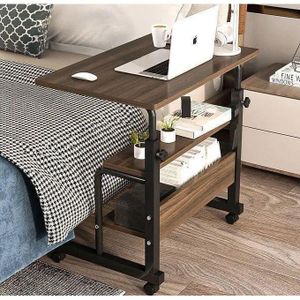 Table en bois pour ordinateur portable avec roulettes