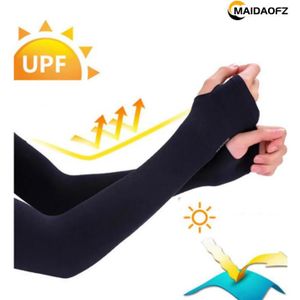 MAIDAOFZ 1 double Ice Sleeve protection UV Manchons de refroidissement gants De Protection Solaire- Noir