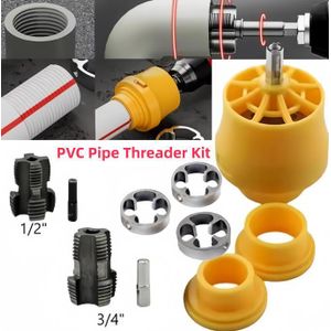 Kit de taraudage pour tuyaux en PVC compatible avec une perceuse électrique, taraud à filetage intérieur, outil de filetage pour PVC, outil électrique pour tuyaux en plastique PVC