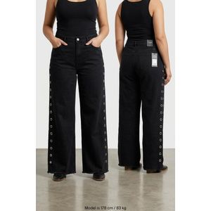 Pantalon Wide Leg Noir à Lacets Latéraux - Fashion Nova - Style Tendance - Taille 36 ( S )
